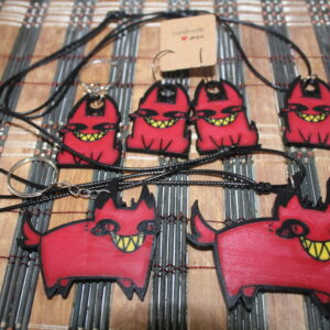 Colgante Llavero Pendiente Alastor’s Cat inspirado en Hazbin Hotel – accesorio kawaii