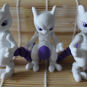 Llavero Mewtwo Flexible 10cm | Figura Pokémon Articulada | Impresión 3D a Color | Regalo Friki Anime | Accesorio Coleccionable
